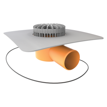 Horizontal heated terrace outlets with integrated PVC sleeve