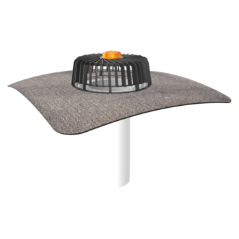 Extended single-wall roof outlets for cold roofs with integrated bitumen sleeve Extended single-wall roof outlets for cold roofs with integrated bitumen sleeve