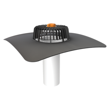 Extended single-wall roof outlets for cold roofs with integrated custom made sleeve Extended single-wall roof outlets for cold roofs with integrated custom made sleeve